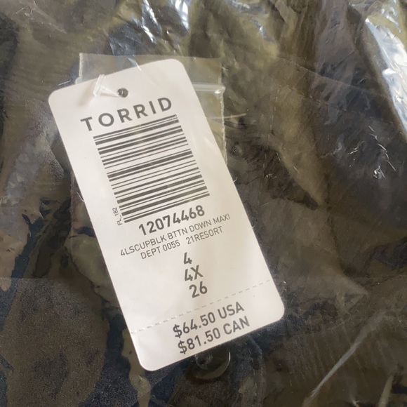 NWT TORRID Swim Cover Up Black Crinkled Woven Maxi - Picture 11 of 11